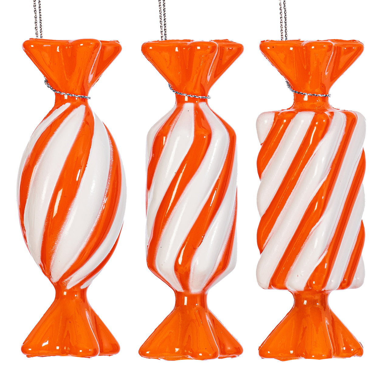 4" Orange Swirl Enamel Candy Assort