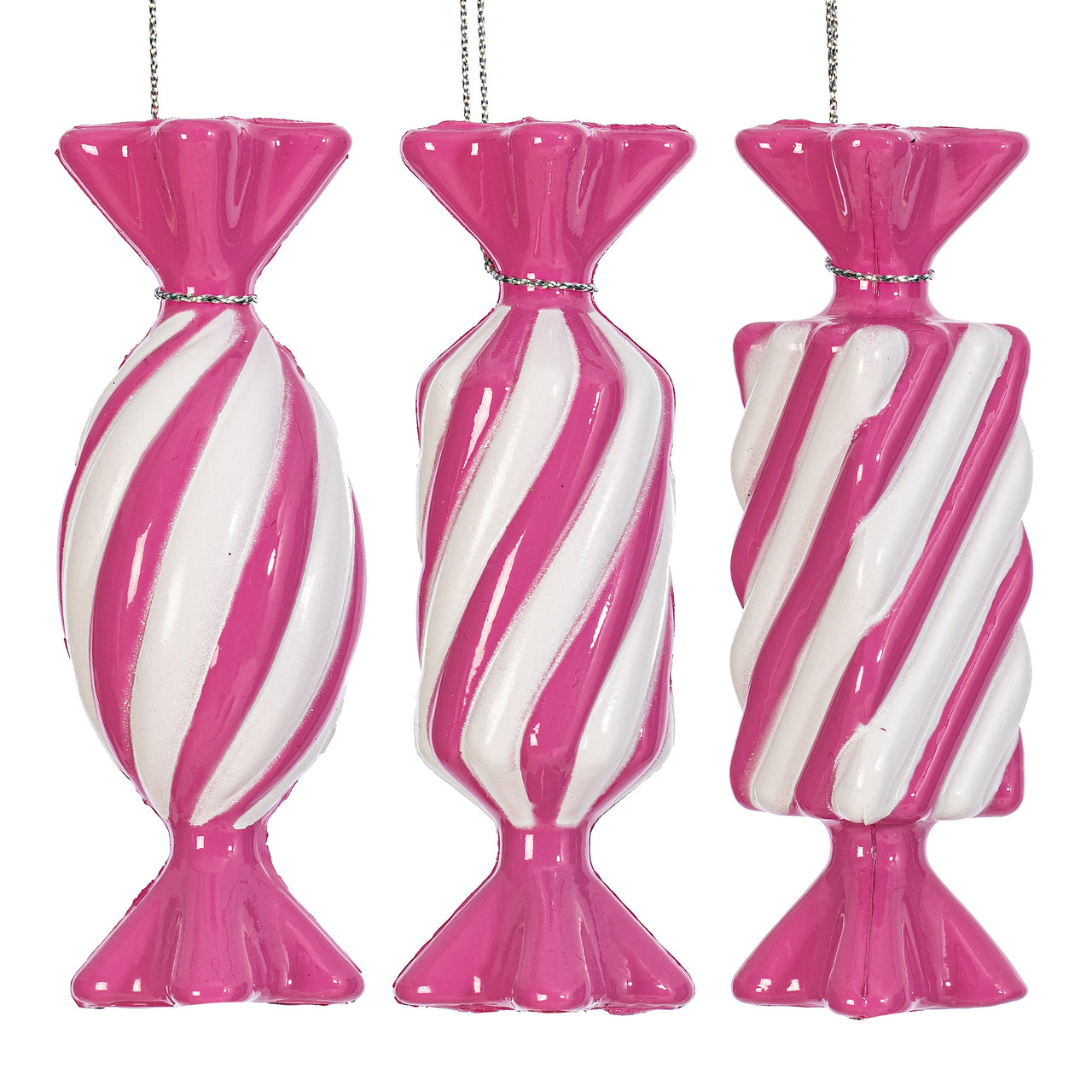4" Hot Pink Swirl Enamel Candy Asst