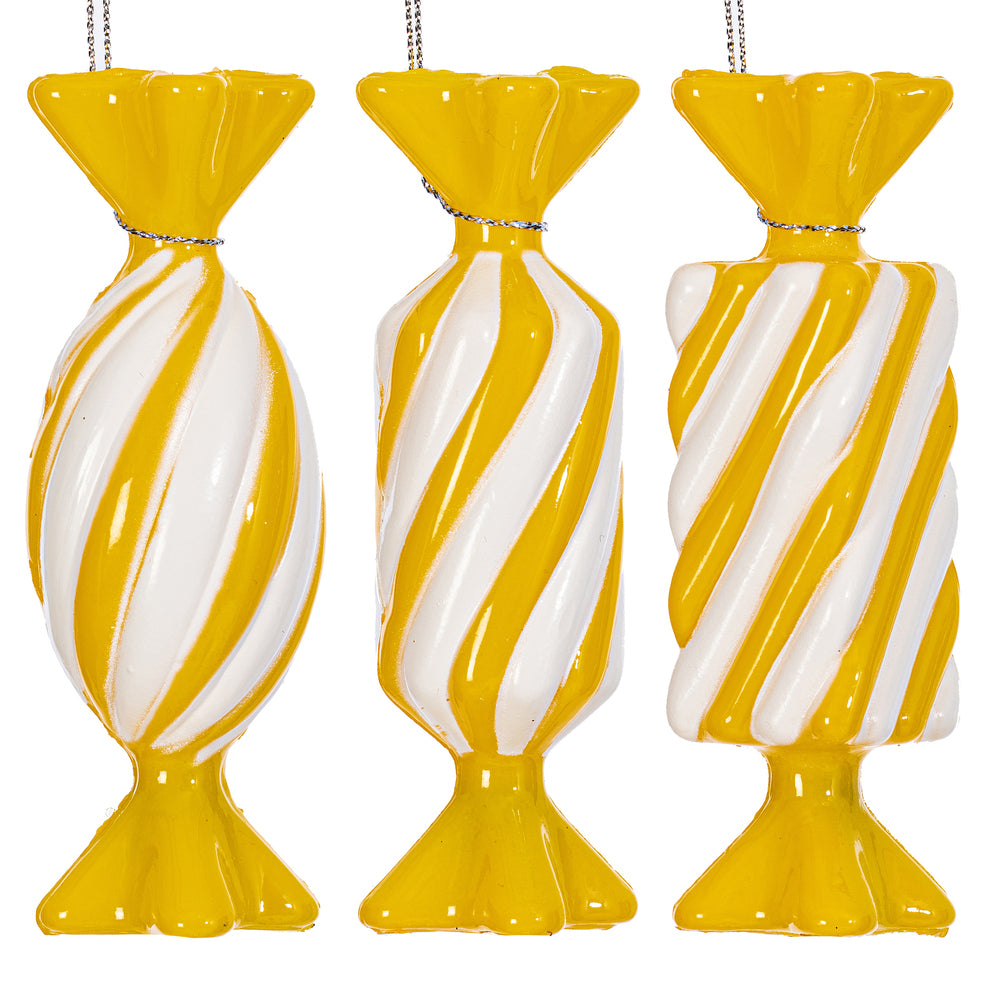 4" Yellow Swirl Enamel Candy Assort