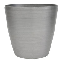Fbr Rsn Brush Metal Planter 13.75
