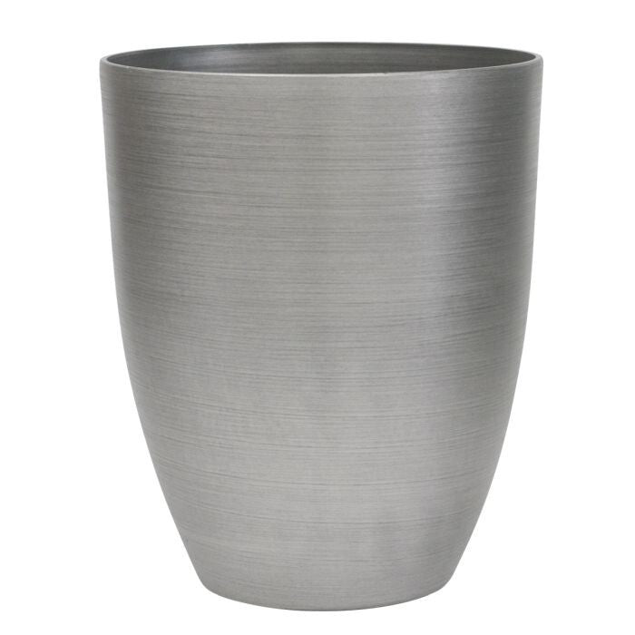 Fbr Rsn Brush Metal Tall Planter 17"Dx20.5"T