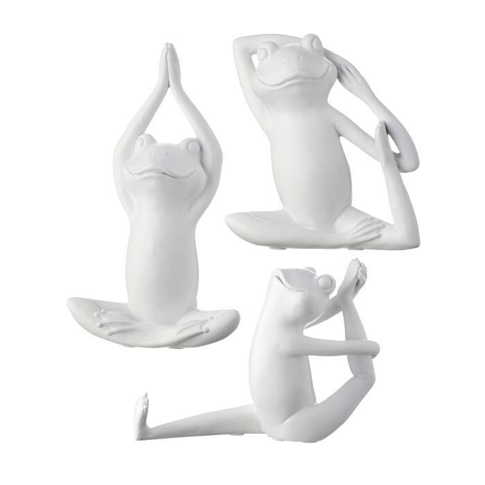 Resin Yoga Frog 6.75" 3As