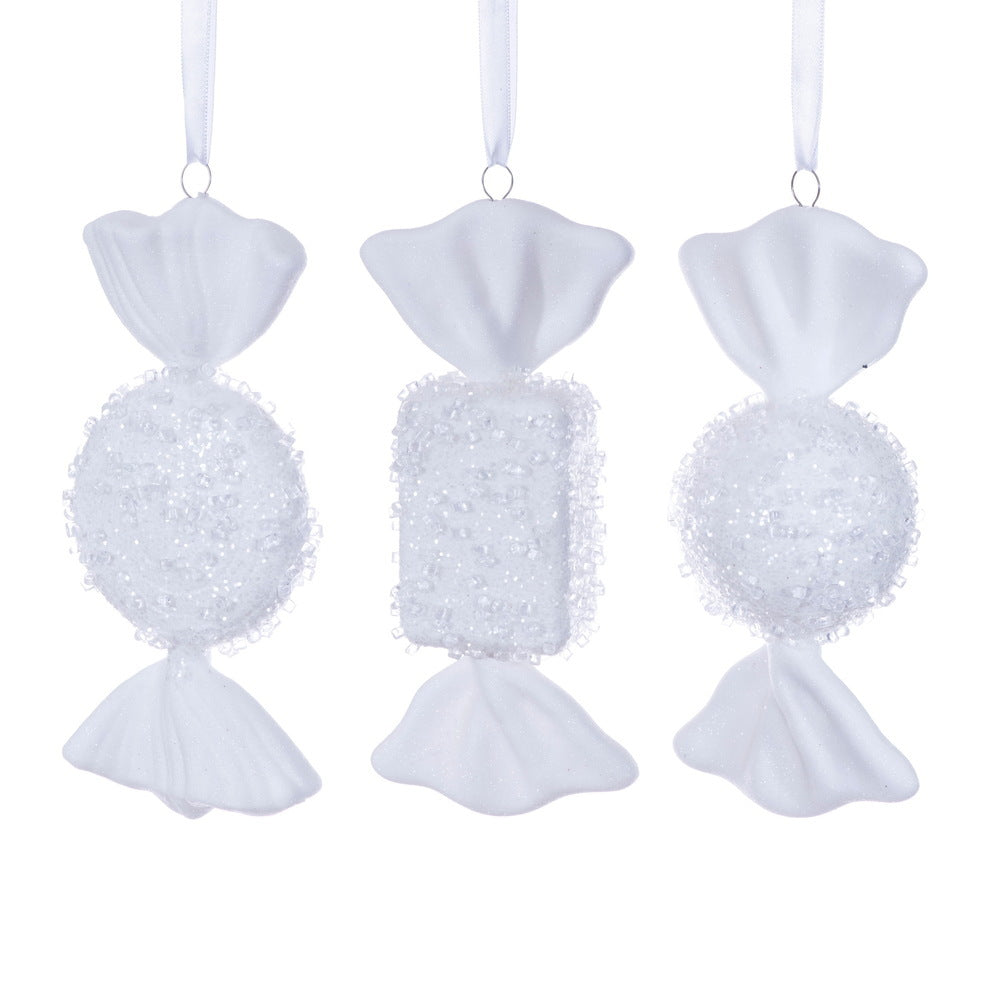 7-8" White Icy Sugar Flat Candy