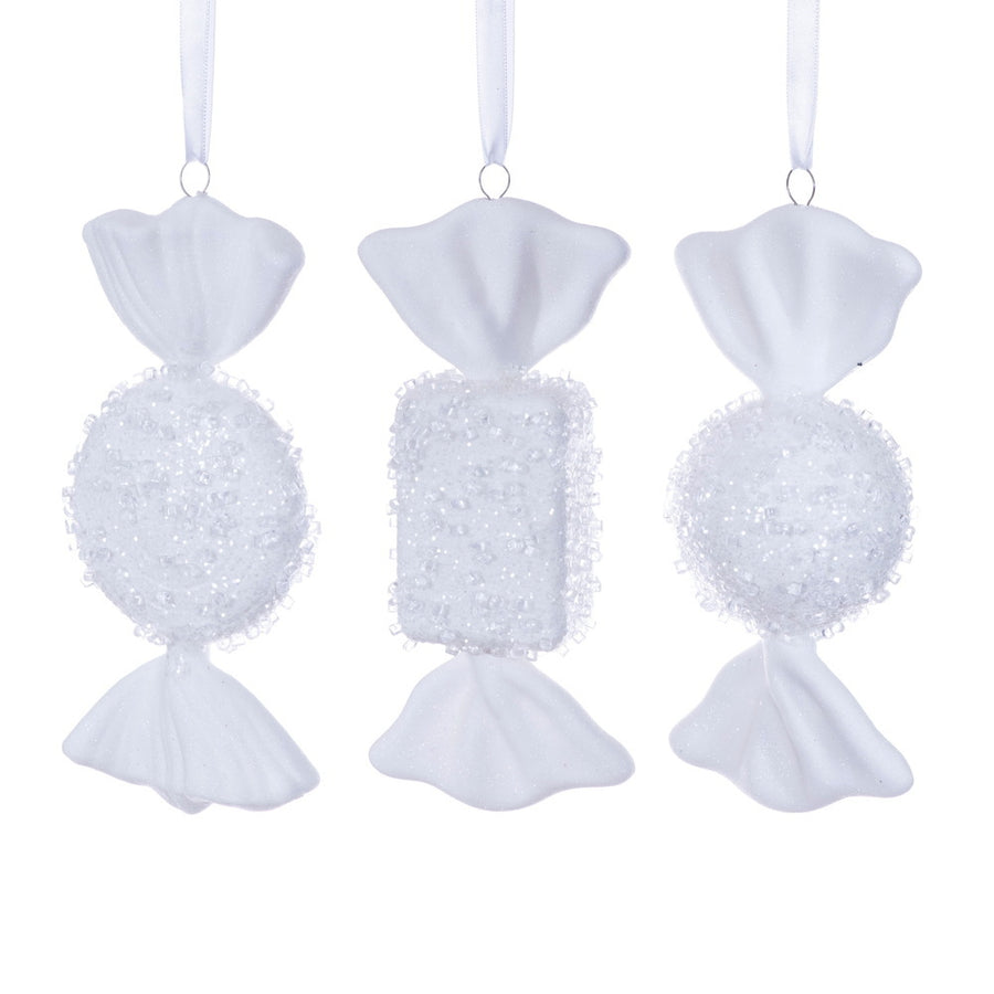 7-8" White Icy Sugar Flat Candy