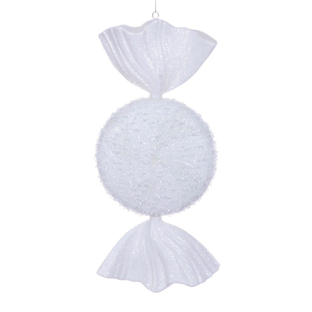 18" White Icy Sugar Candy Ornament