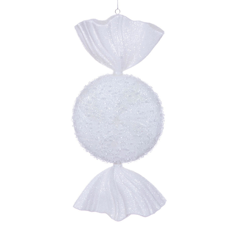 18" White Icy Sugar Candy Ornament