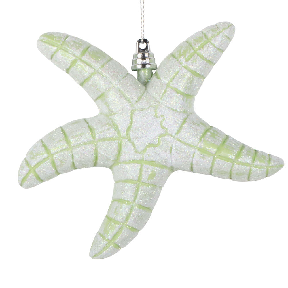 6.5" Celadon Starfish Glitter Orn