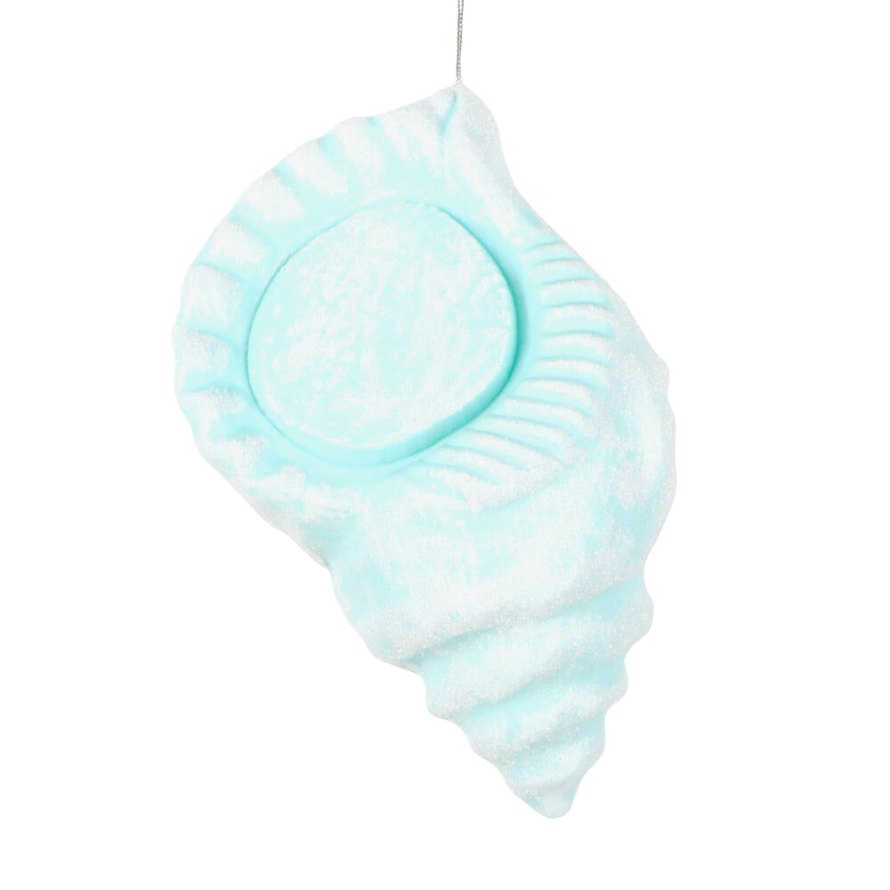 10" Seafoam Green Conch Shell Glitter