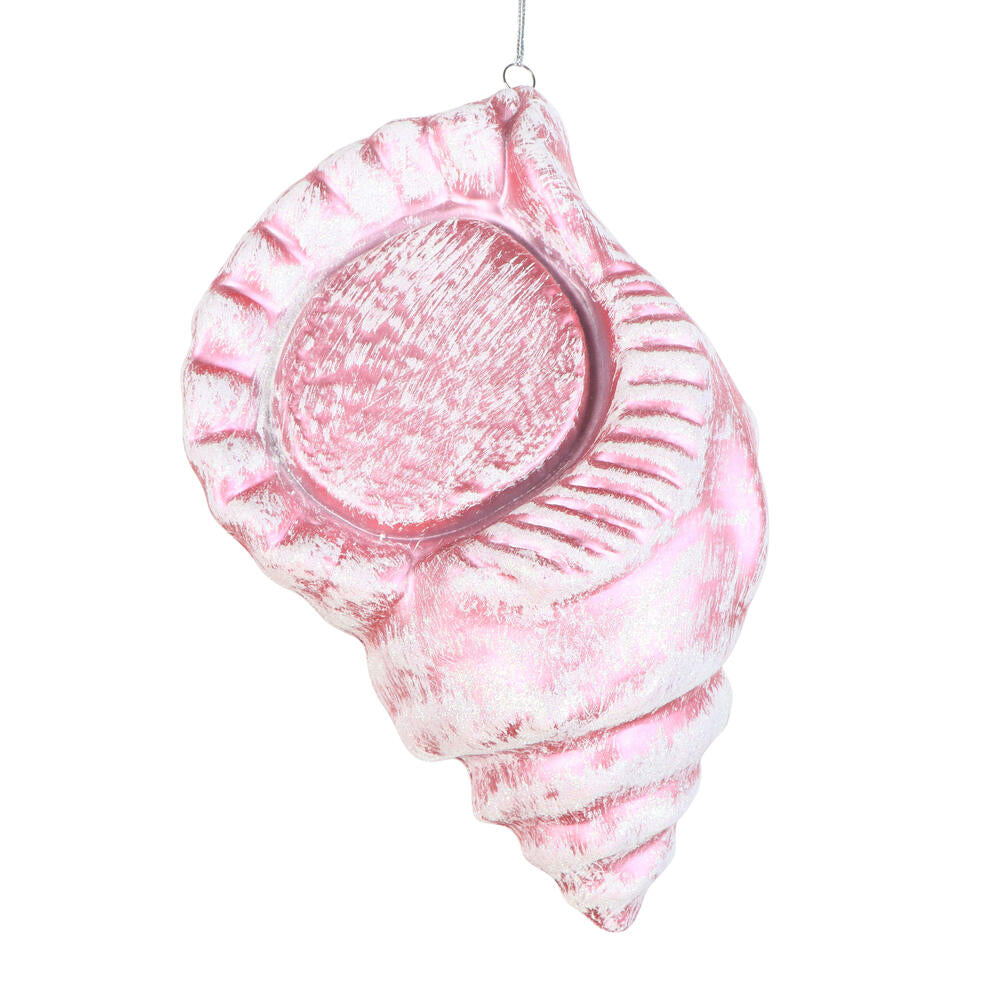 10" Pink Conch Shell Glitter Ornament