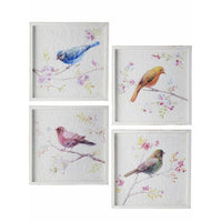 Wood Bird On Branch Print 12X12