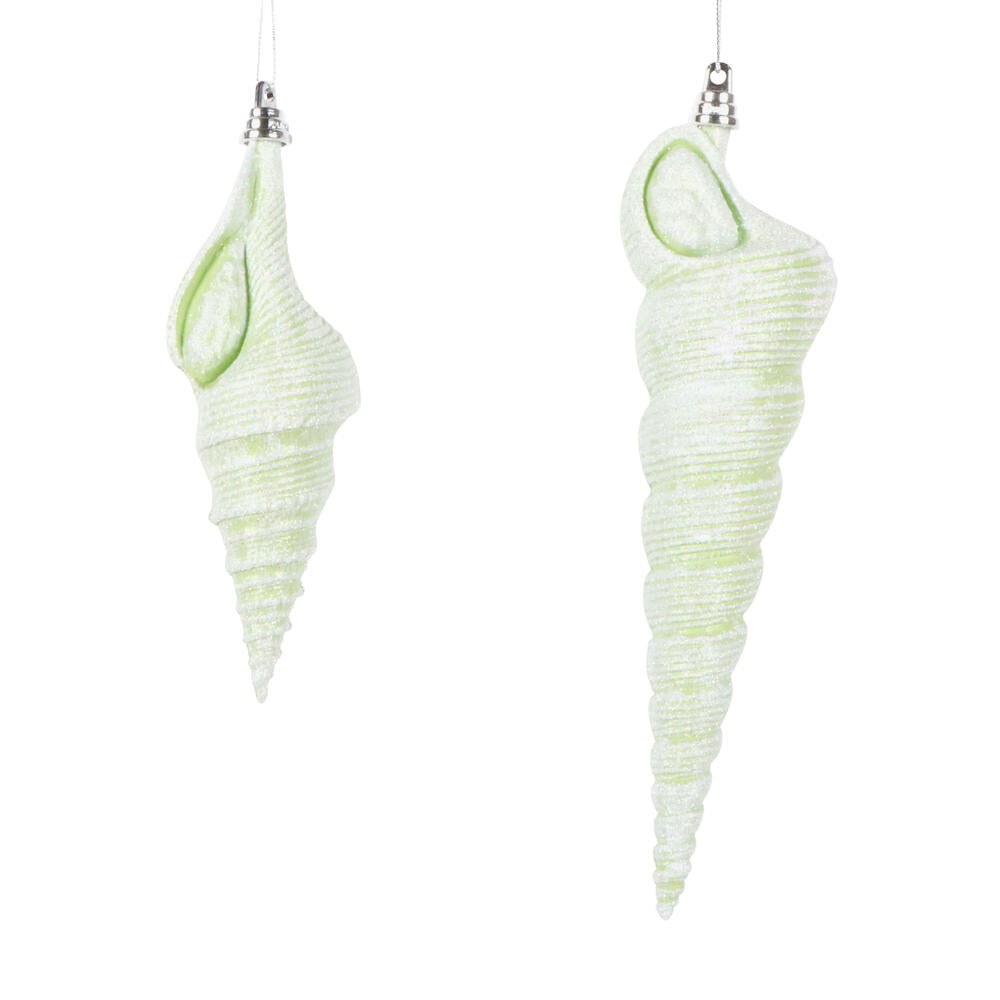 9" Celadon Conical Shell Glitter