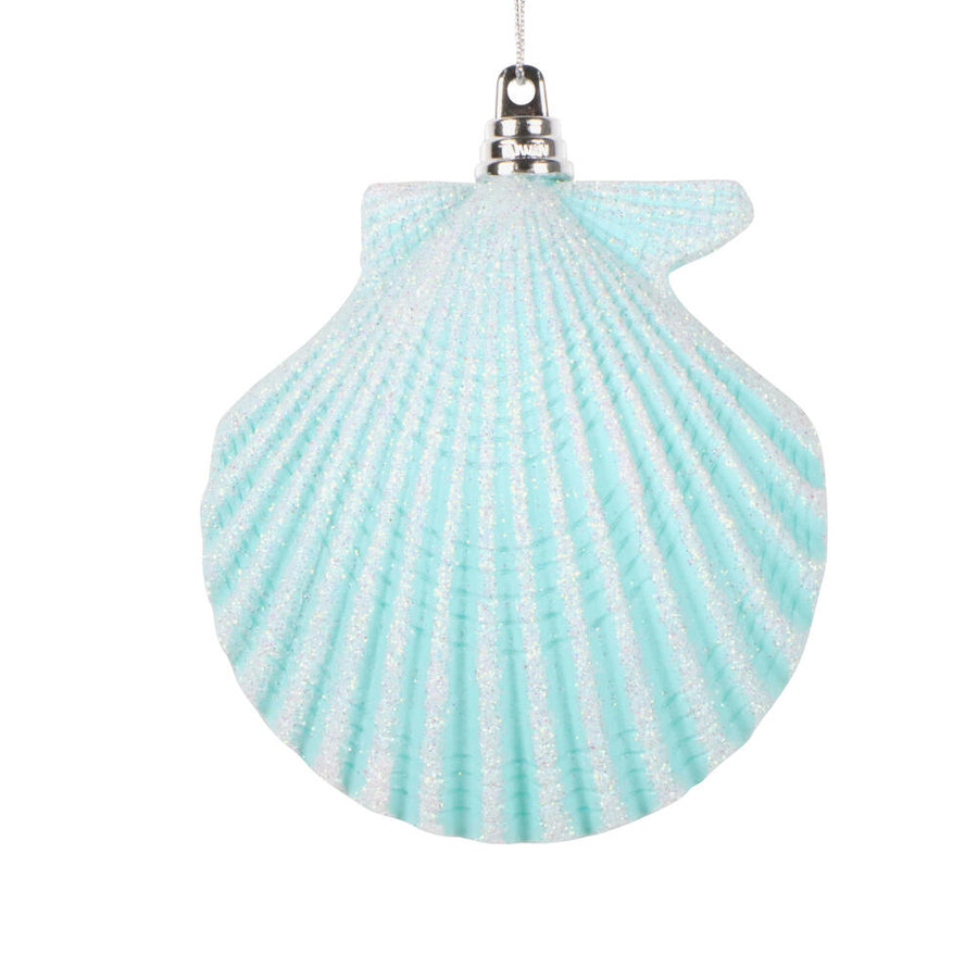 4" Seafoam Green Seashell Glitter