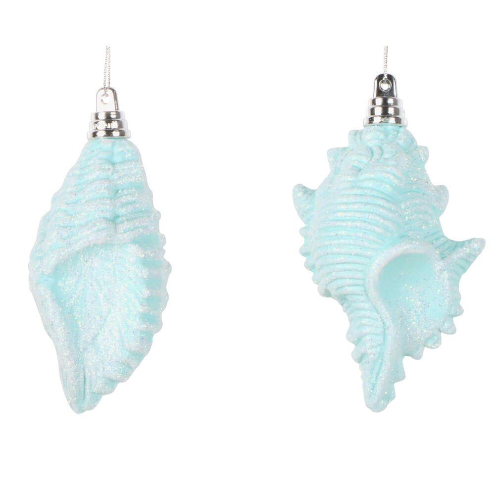 4" Seafoam Green Conch Shell Glitt