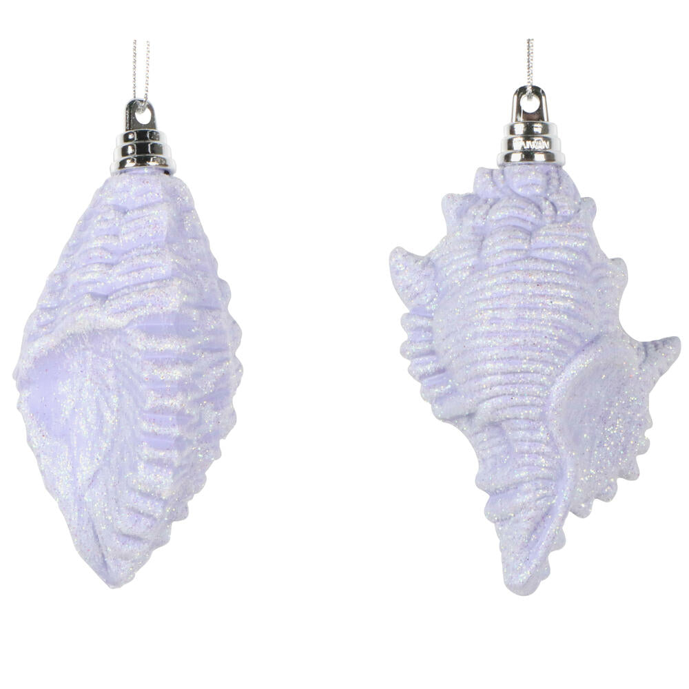 4" Purple Conch Shell Glitter
