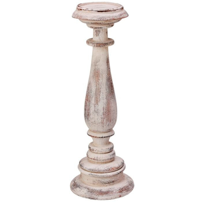 Resin 'Turned Wood' Candle Stick 15"