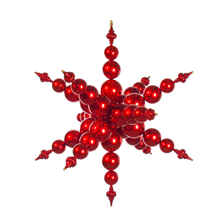 39" Red UV Candy Starburst Finial
