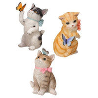Resin Cat W Bow & Butterfly 7.5-8.5