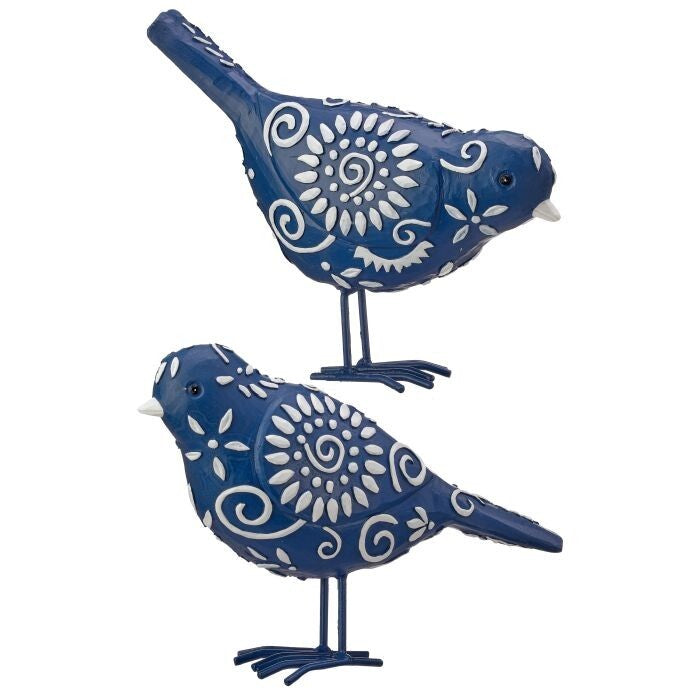 Resin & Metal Blooms Bird 8.5" 2As