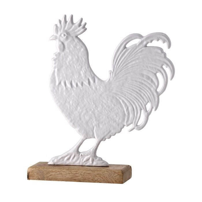 Aluminum & Wood Rooster 8"