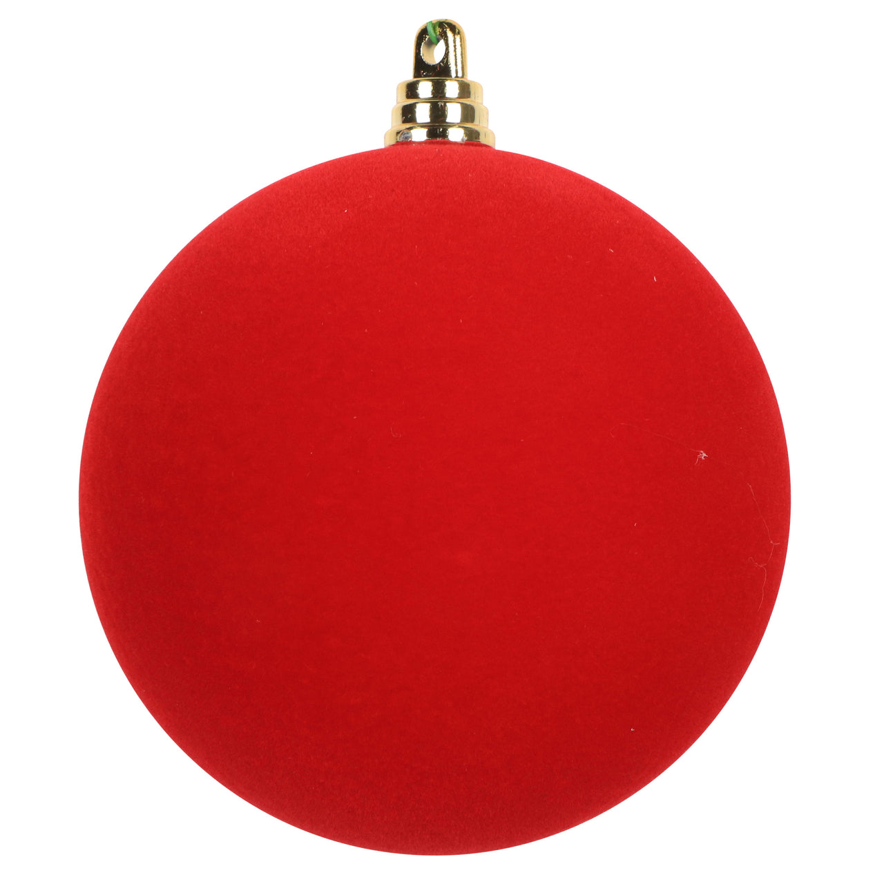 4" Flocked Red Ball Onament