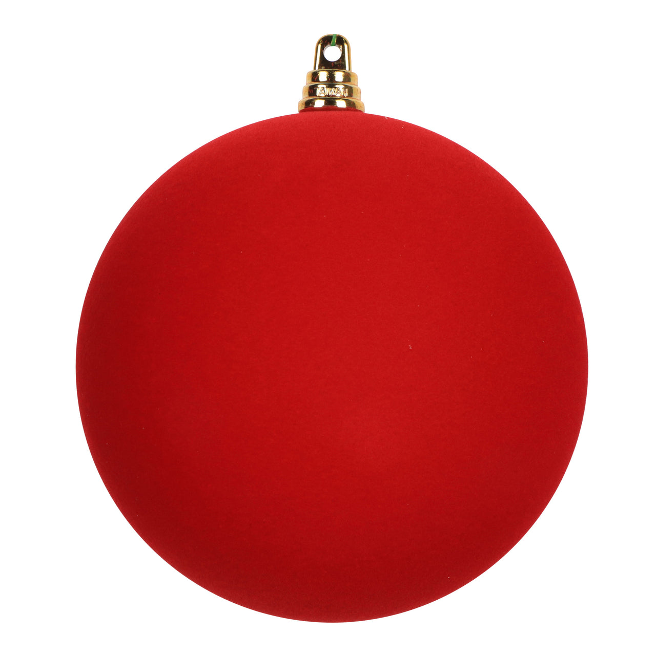 4.75" Flocked Red Ball Onament
