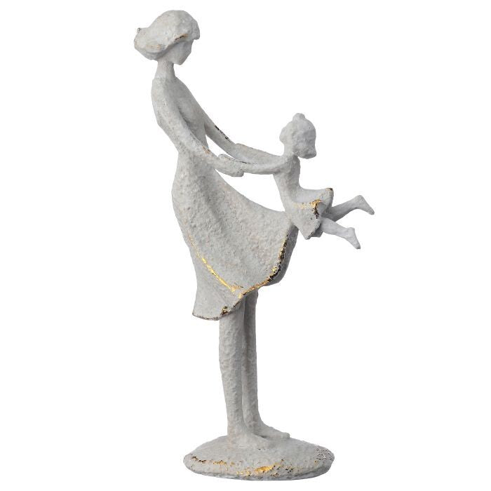 9" Resin Playful Mother W/Child