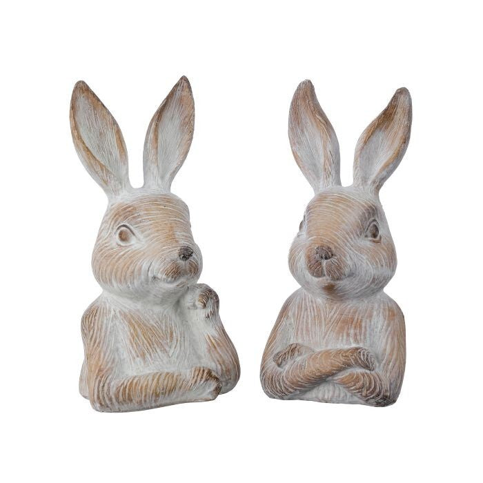 6" Resin Thoughtful Bunny 2/Ast