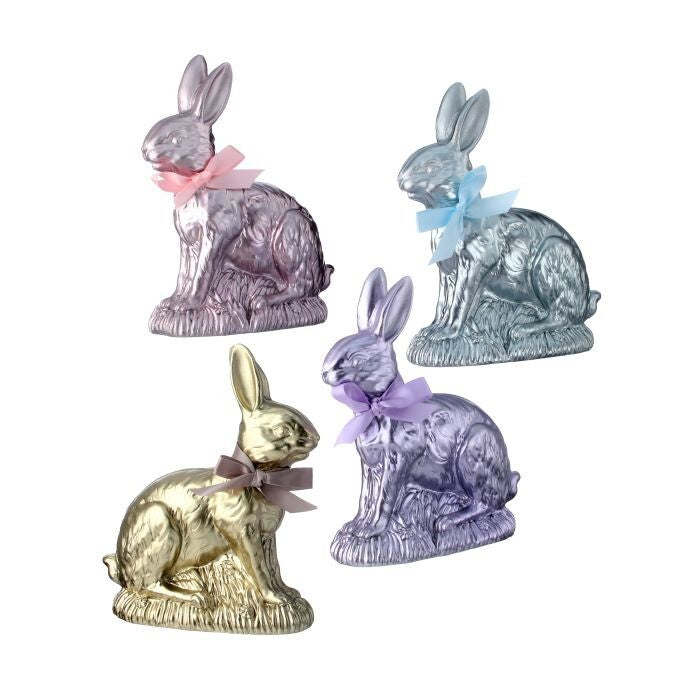 9" Resin Foil Chocolate Bunny 4/Ast