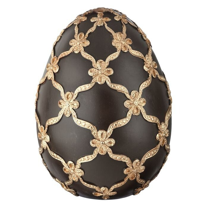 9" Resin Gilded Lattice Egg