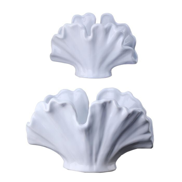 5.5-8" Ceramic Shell Planter Set/2