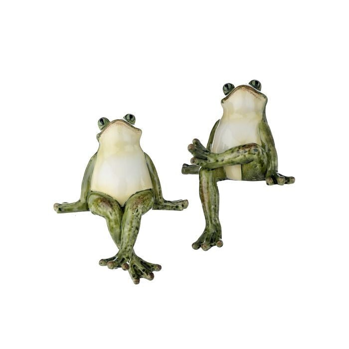 6.5" Resin Frog Sitter 2/Ast