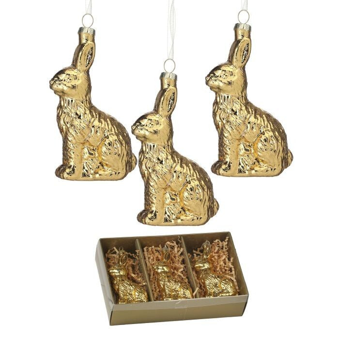 4" Glass Foiled Bunny Ornament Box/3