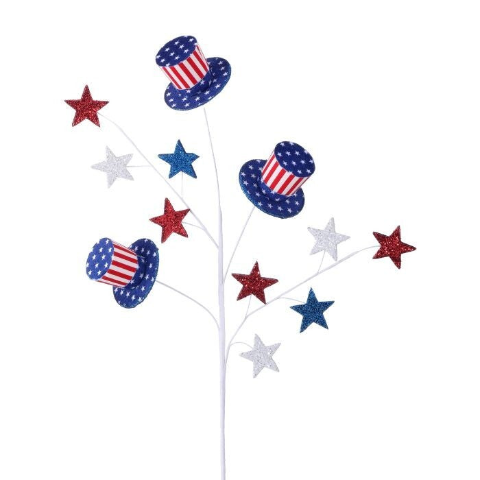 28" Americana Hat W/Stars Spray