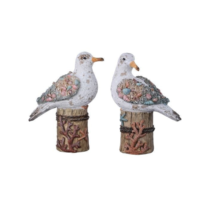 8" Resin Seagull On Piling 2/Ast