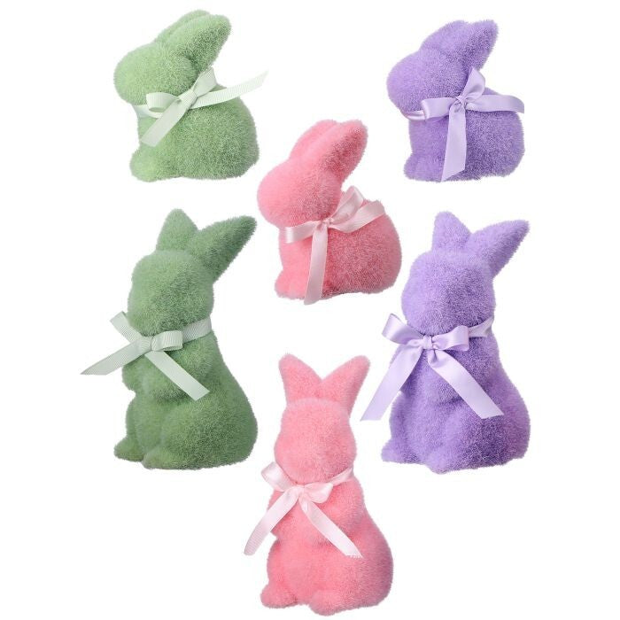 4-6" Plstc Easter Bunny 6/Ast