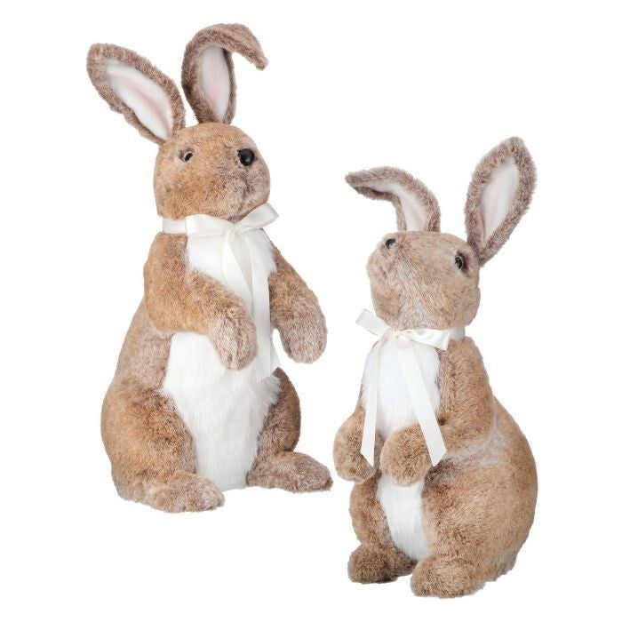 22" Faux Fur Standing Bunny 2/Ast
