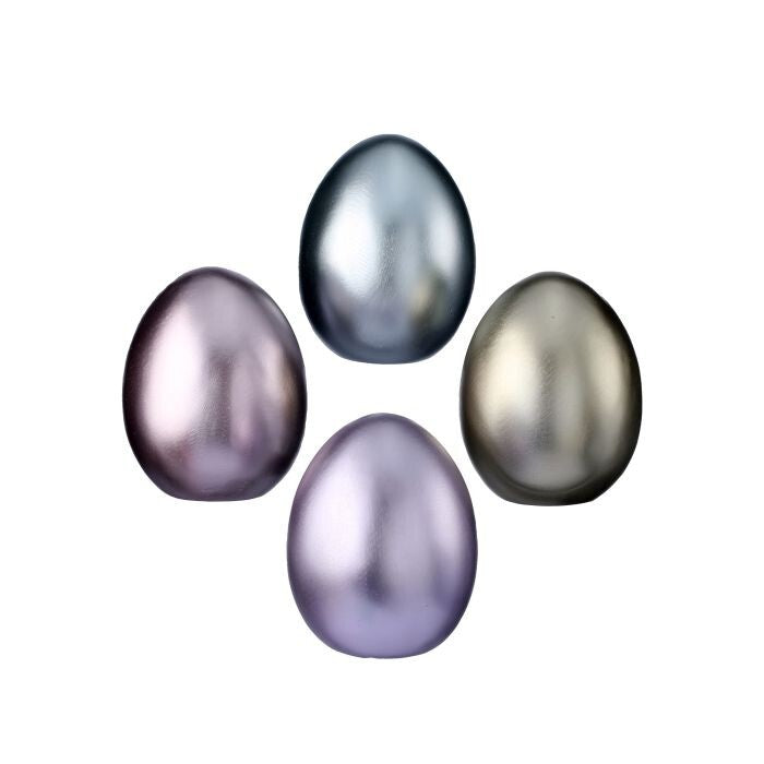 4" Resin Foiled Egg 4/Ast