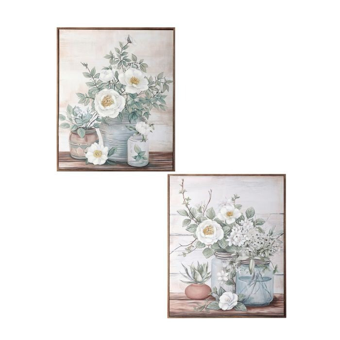 16X20" Camelia Blossom Art W/Wood Frame 2/Ast