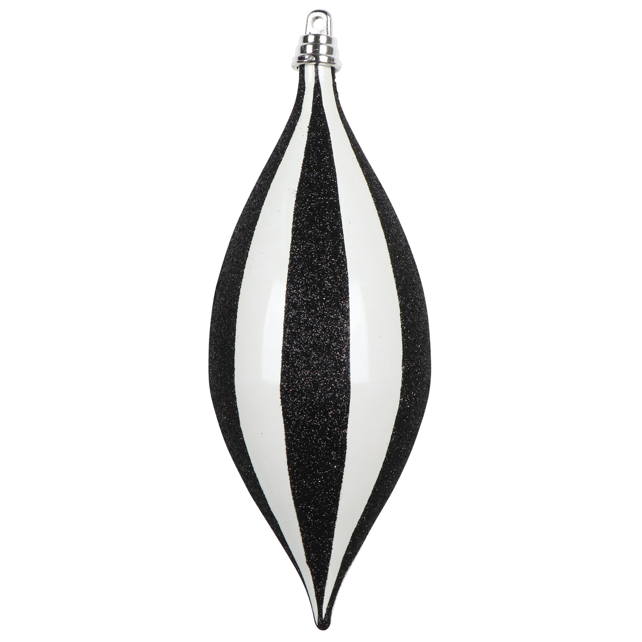 7" White/Black Glitter Lines Shtle
