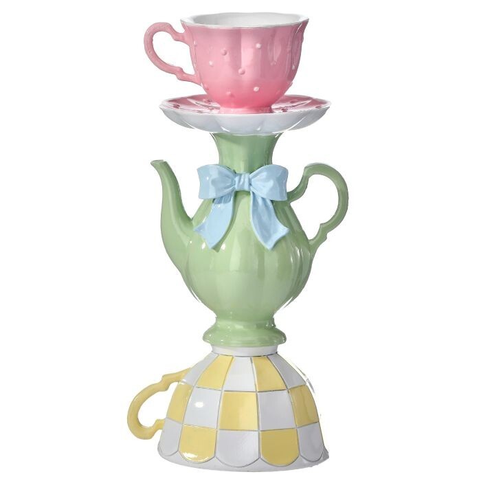 10" Resin Teapot/Cup Candle Holder