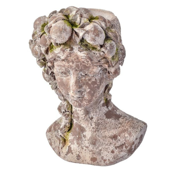 10.5" Resin Mossed Lady Bust Planter