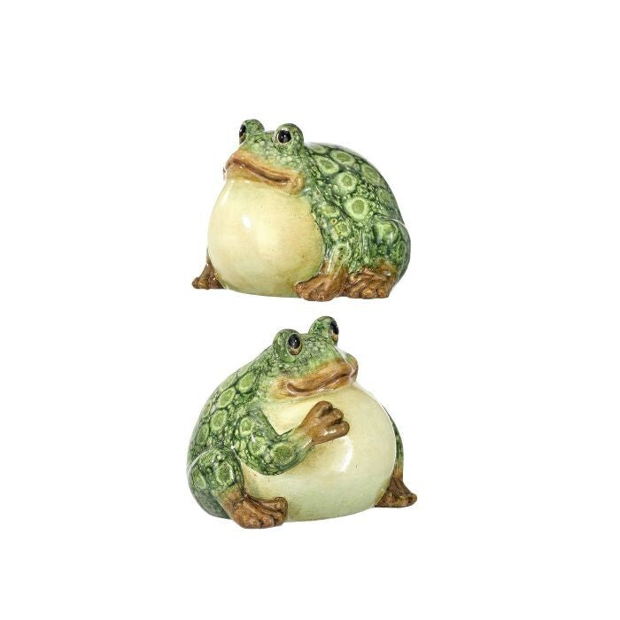 6.5" Terracotta Sitting Bull Frog 2/Ast