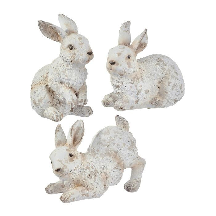 7" Resin Garden Bunny 3/Ast