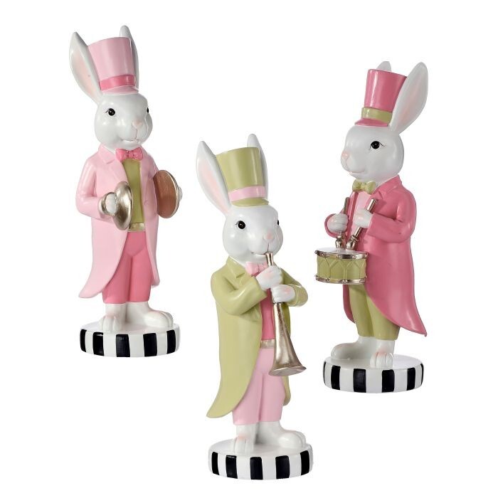 9" Resin Garden Bunny Band 3/Ast