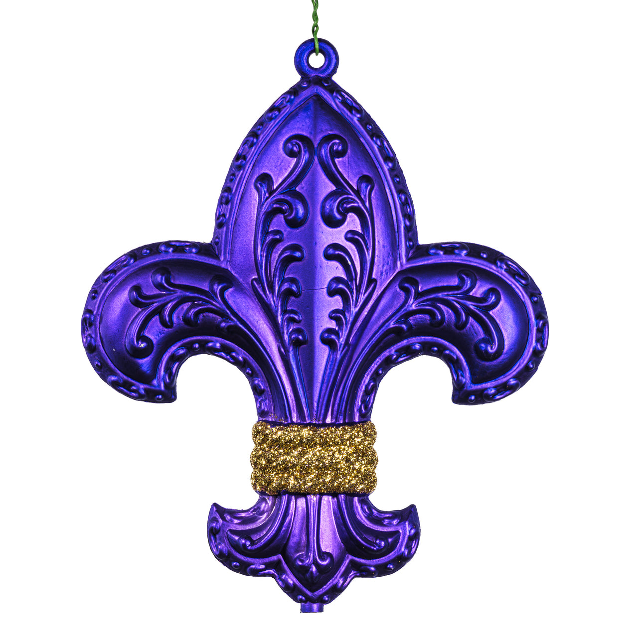 6" Purple Matte Fleur De Lis Orn