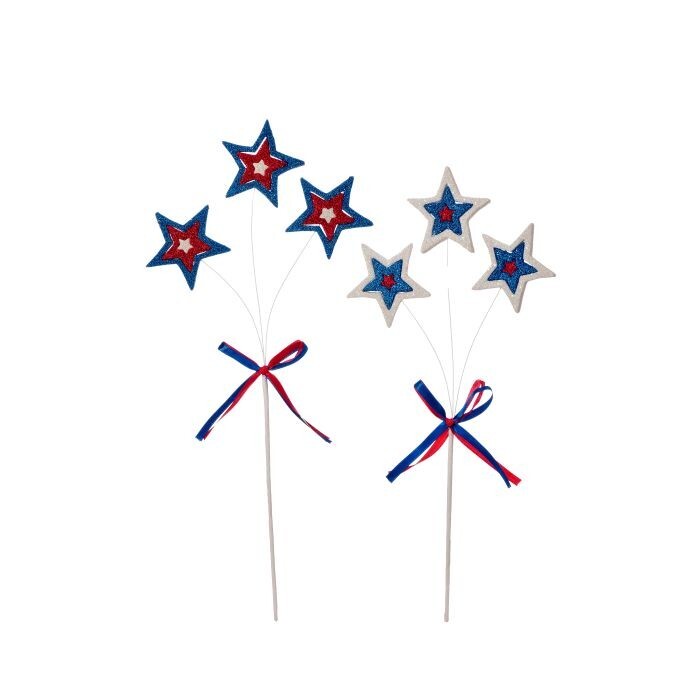 16" Triple Glitter Star Pick 2/Ast