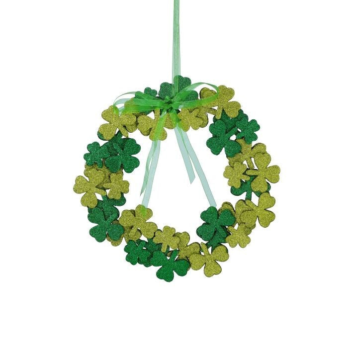 12" Shamrock Glitter Wreath