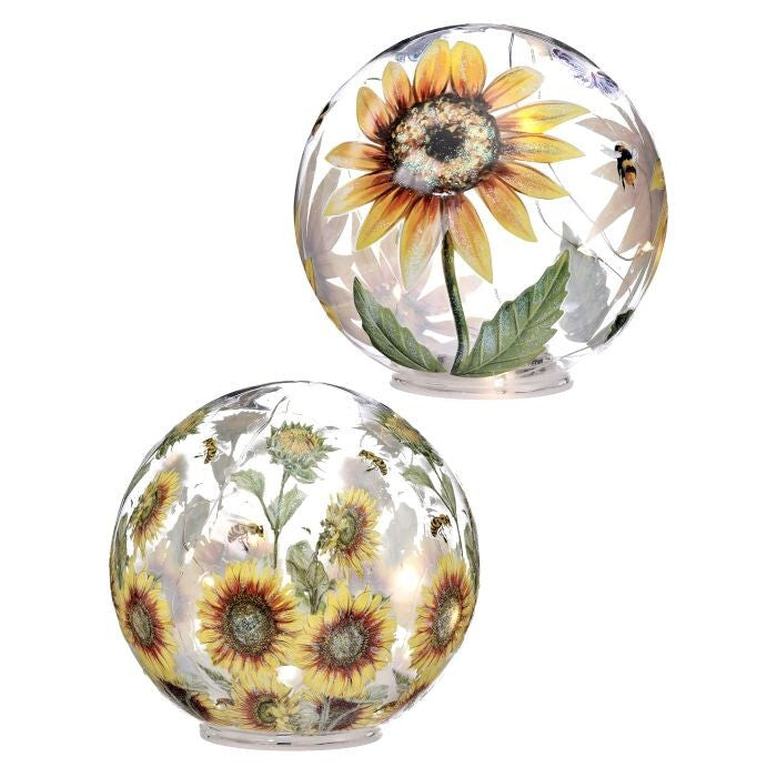 6"Led/Bty/Tmr Flower/Sunflower Tp 2/Ast