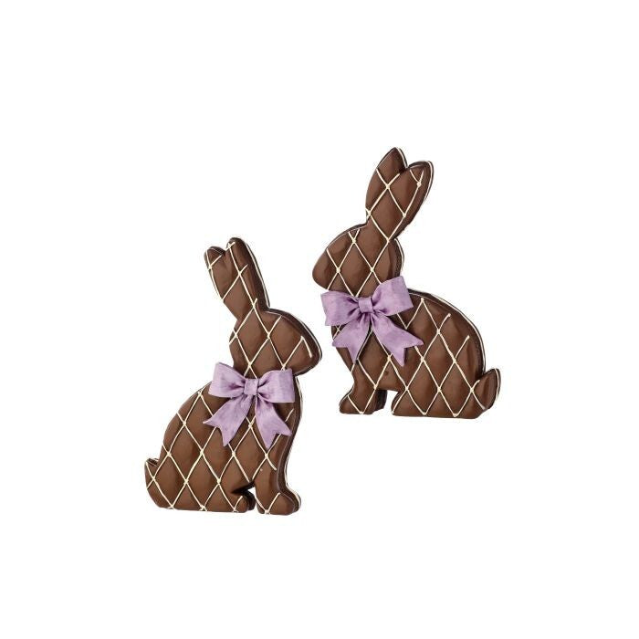 Resin Chocolate Bunny Wafer 8" 2As