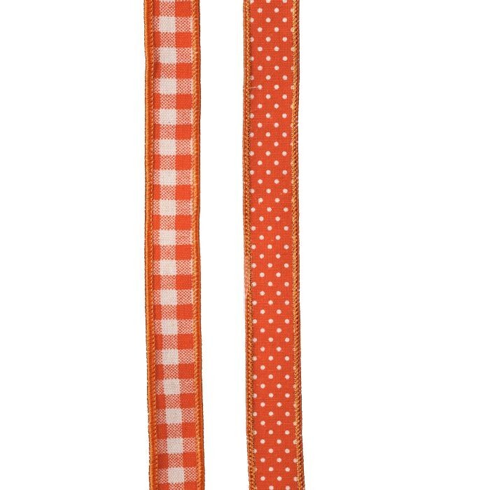 1"X10Y Gingham/Polka Dot Ribbon
